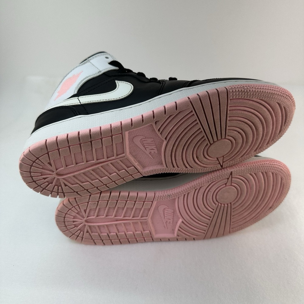Air Jordan 1 Mid GS 5Y Black White Arctic Punch Pink 555112-061 Sneakers - Picture 14 of 16